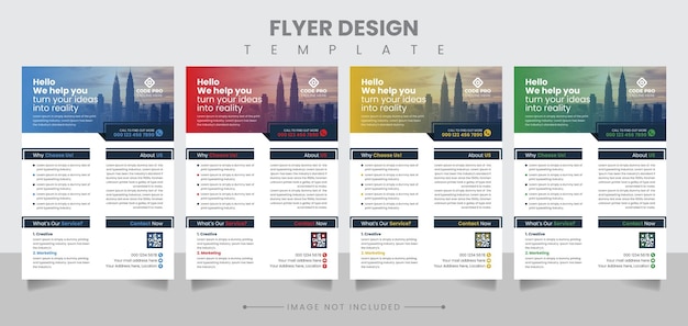 Corporate business 4 color diferente a4 flyer banner cartel folleto plantilla diseño vector