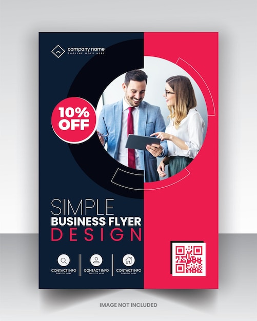 Corporate Business Flyer cartel folleto folleto cubierta diseño diseño fondo dos colores esquema vector plantilla en tamaño A4 Vector