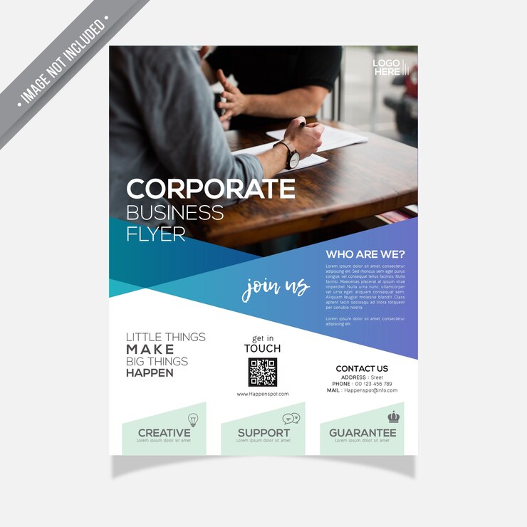 Vector corporate business flyer diseño azul