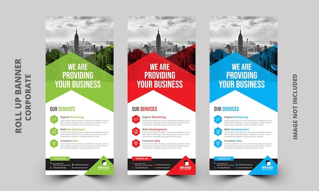 Corporate business roll up banner standee business banner template x banner design