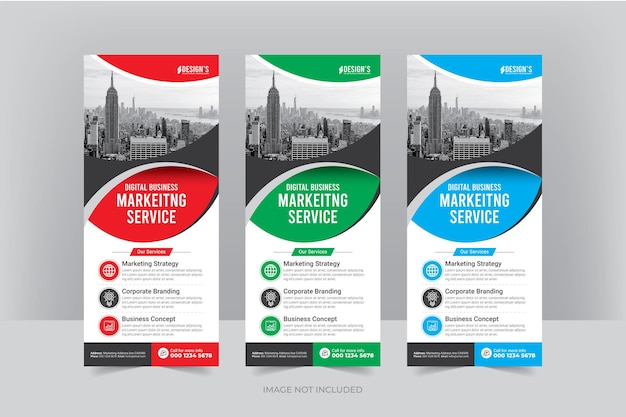 Corportae Marketing Digital Moderna plantilla de diseño de banner enrollable