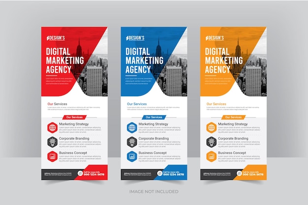 Corportae Marketing Digital Moderna plantilla de diseño de banner enrollable