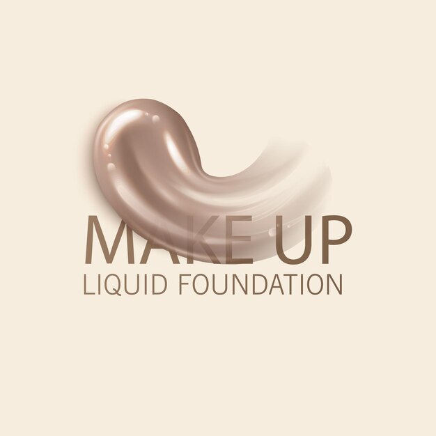 Corrector cosmético. Textura de crema marrón realista para maquillaje. Crema de base líquida cosmética mancha trazos de frotis. formato vectorial