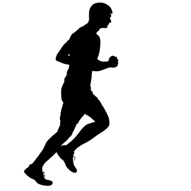Corredores de siluetas en la ilustración de vector de hombres de sprint