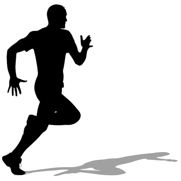 Corredores de siluetas en la ilustración de vector de hombres de sprint