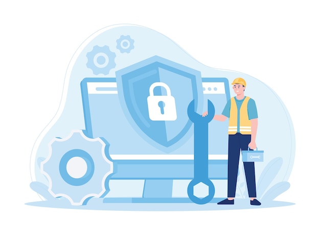 corregir los errores de los datos personales concepto ilustración plana