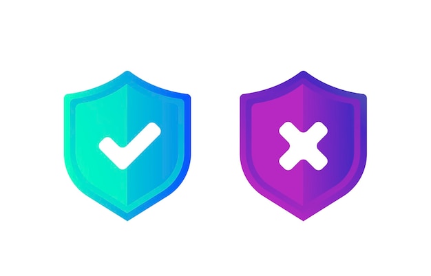 Corregir signo incorrecto Conjunto de iconos de marca correcta e incorrecta Marque verde y símbolo plano de cruz roja Marque ok SÍ no Marcas X para la web de decisión de voto Casilla de verificación Verdadero falso Verificar signo Ilustración vectorial