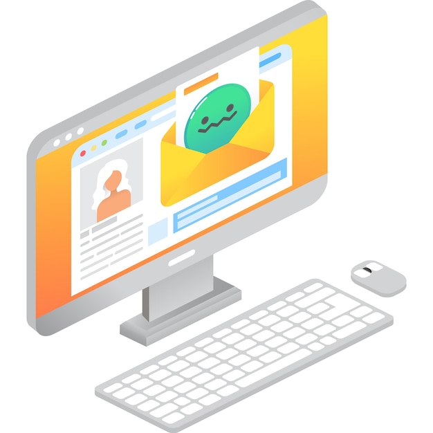 Correo electrónico phishing icono virus spam d vector