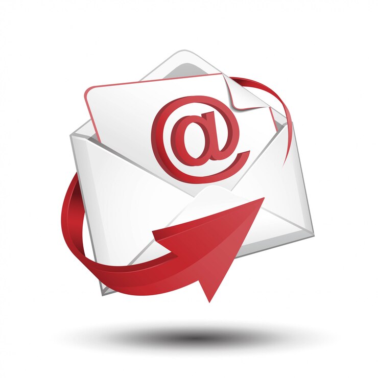 Vector correo con flecha roja