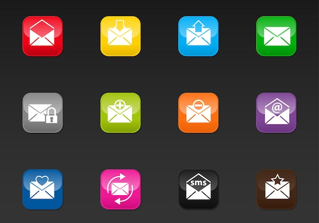 Vector correo iconos web profesionales para su diseño