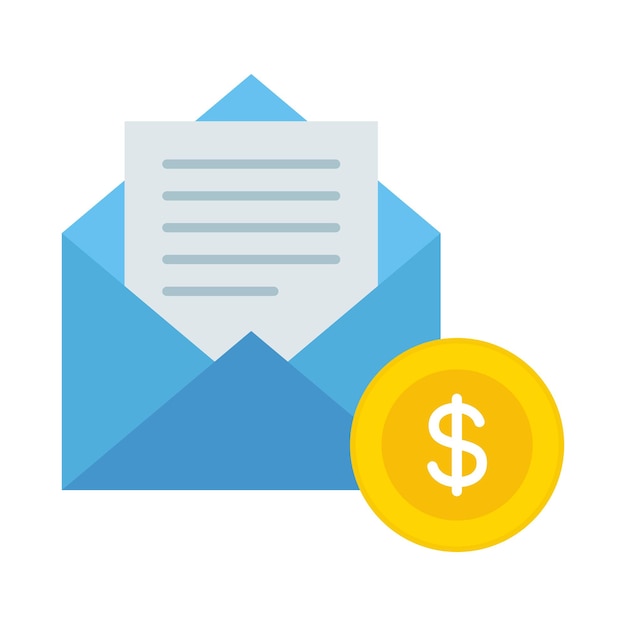 Correo con monedas de dólar