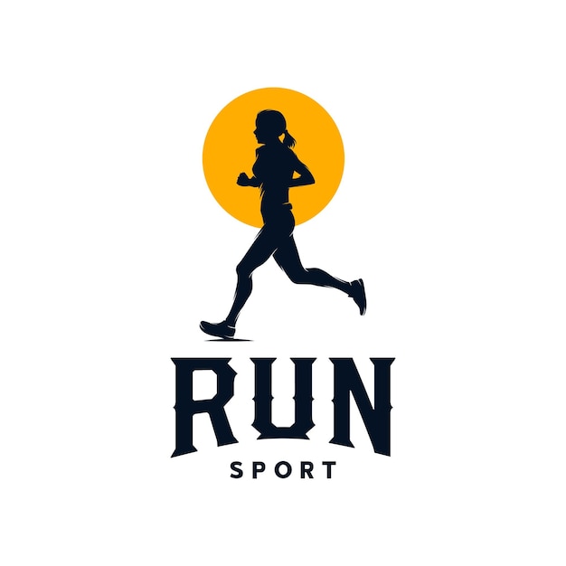 Correr deporte logo diseño vector ilustración