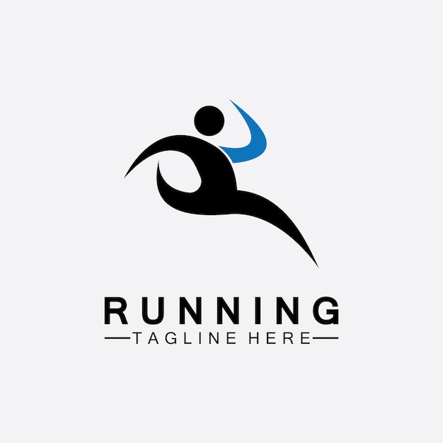 Correr, gente, logotipo, símbolo, vector, ilustración, design., Sano, correr, maratón, atletas, sprint, vector, logotipo