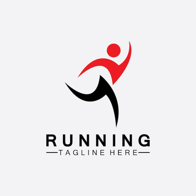 Correr, gente, logotipo, símbolo, vector, ilustración, design., Sano, correr, maratón, atletas, sprint, vector, logotipo