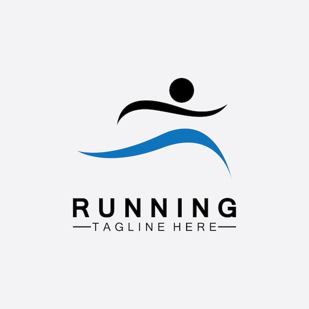 Correr, gente, logotipo, símbolo, vector, ilustración, design., sano, correr, maratón, atletas, sprint, vector, logotipo