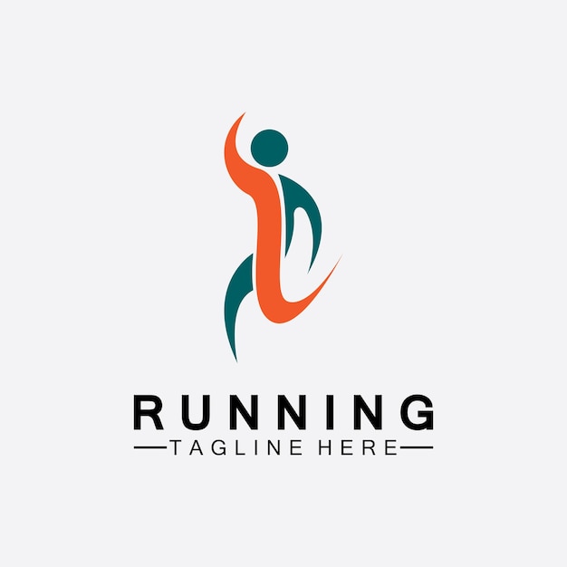 Correr, gente, logotipo, símbolo, vector, ilustración, design., sano, correr, maratón, atletas, sprint, vector, logotipo