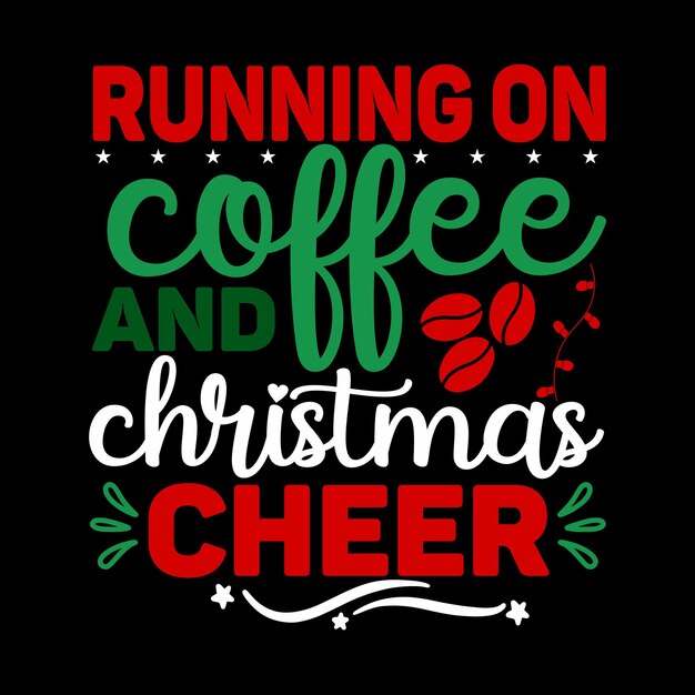 Corriendo en el amplificador de café Christmas cheer SVG design cut file