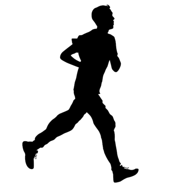 Corriendo siluetas negras ilustración vectorial