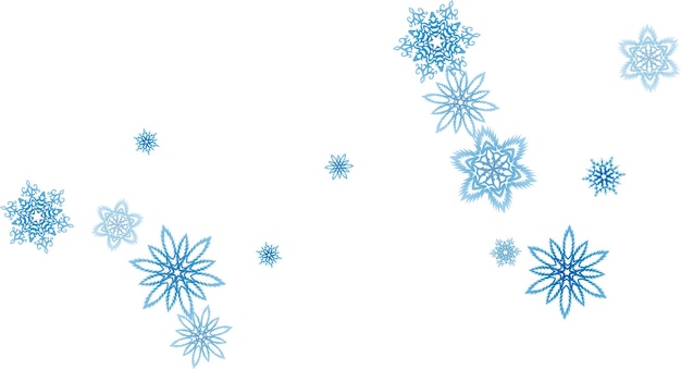 Corriente de ventisca de copos de nieve azul de Navidad en la luz