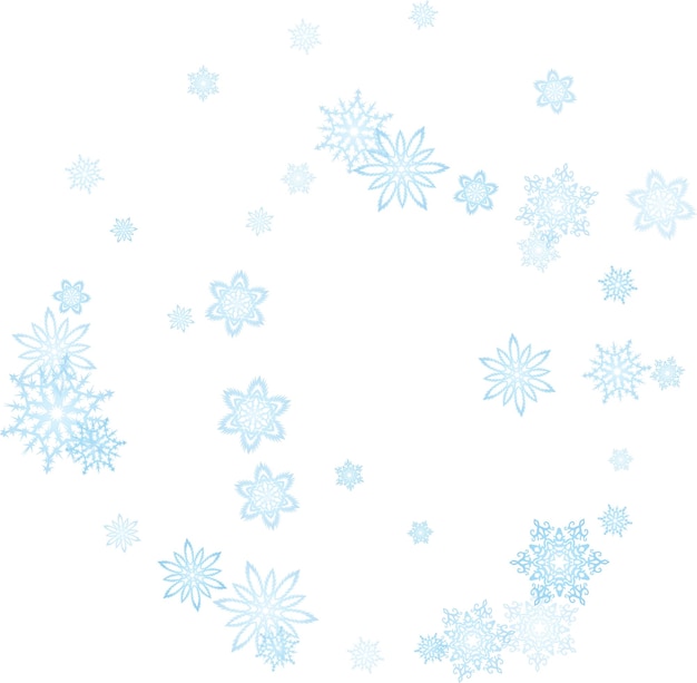 Corriente de ventisca de copos de nieve azul de navidad en la luz