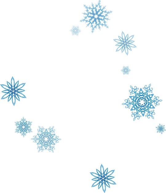 Corriente de ventisca de copos de nieve azul de Navidad en la luz