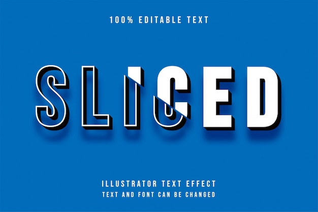Cortado, efecto de texto azul oscuro blanco editable 3d estilo moderno corte de sombra