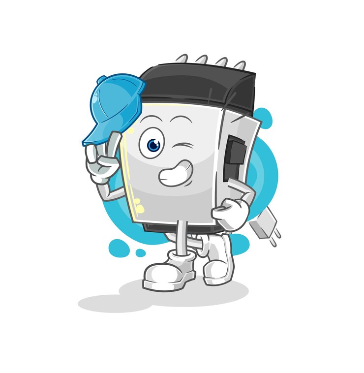 Vector cortapelos joven personaje de dibujos animados