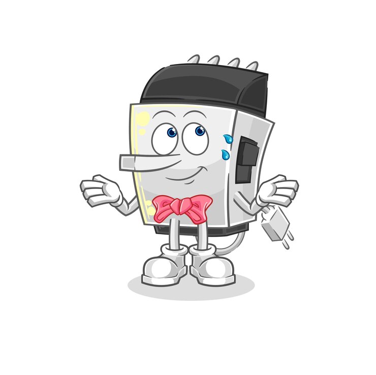 Vector el cortapelos miente como el personaje de pinocho caricatura mascota vector