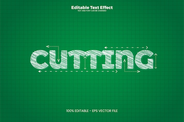 Cortar el efecto de texto editable en un estilo moderno de tendencia Vector Premium