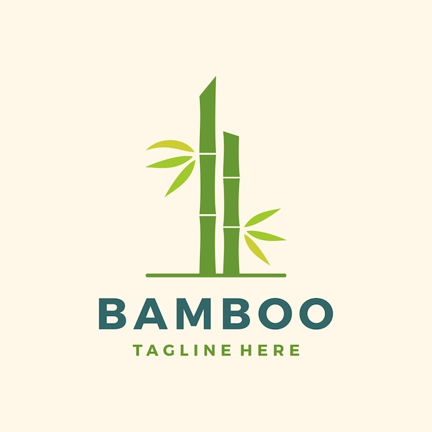 Cortar la ilustración de vector de diseño de logotipo de bambú