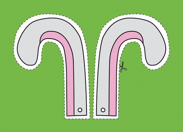 Cortar la ilustración de vector de orejas de conejo