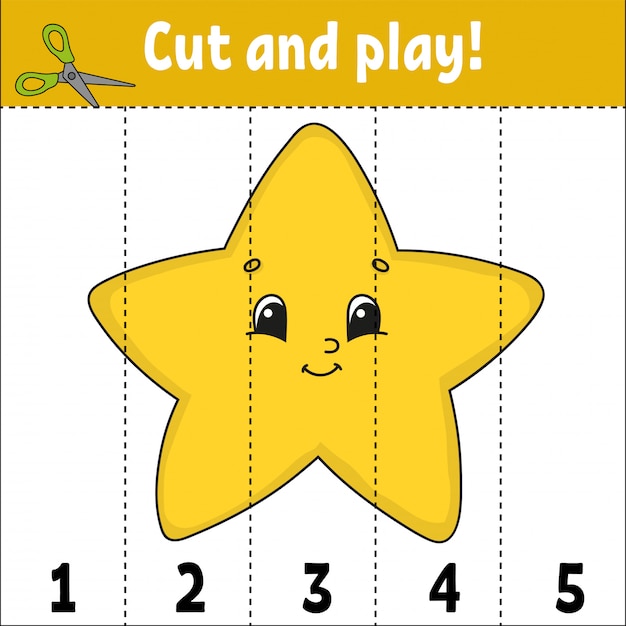 Cortar y jugar hoja de trabajo estrella