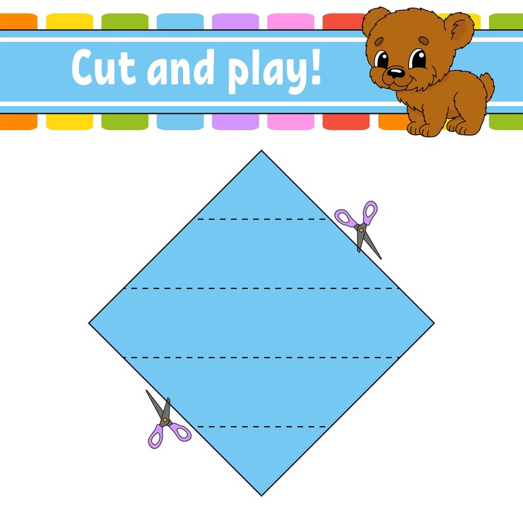 Vector cortar y jugar rompecabezas de lógica para niños hoja de trabajo de desarrollo educativo juego de aprendizaje página de actividades