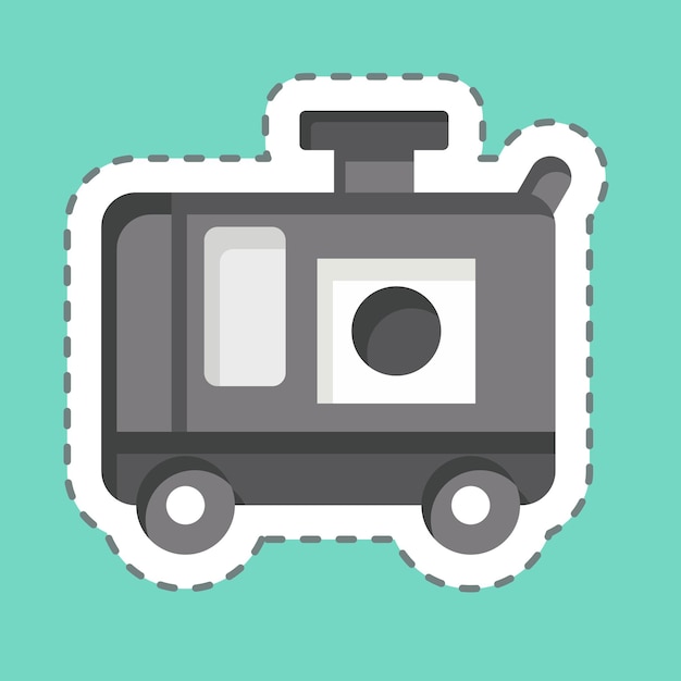 Cortar la línea de pegatinas Generador relacionado con el símbolo de construcción diseño simple editable