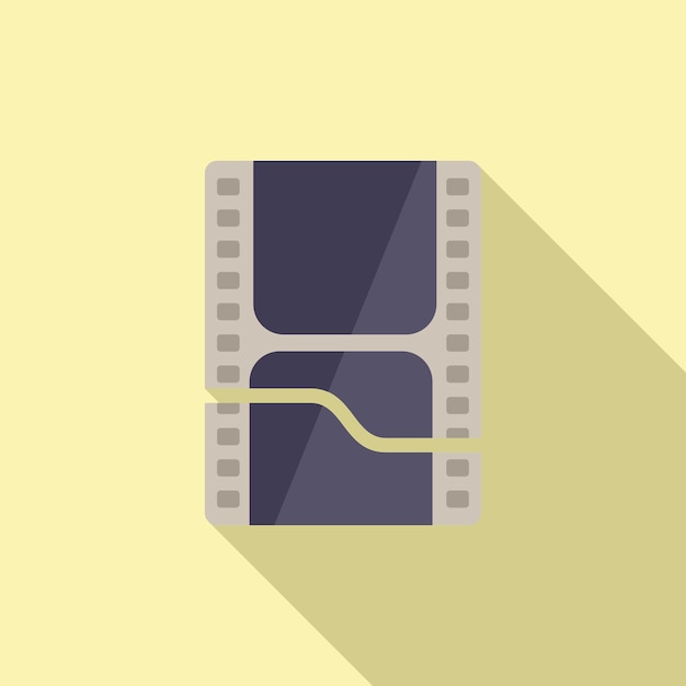 Cortar película icono vector plano Montaje película Clip de sonido