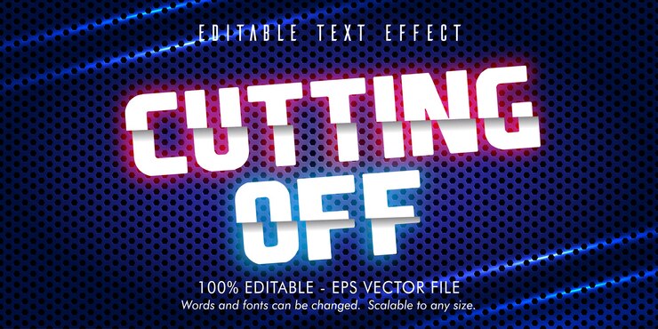 Vector cortar texto, recortar efecto de texto editable de estilo