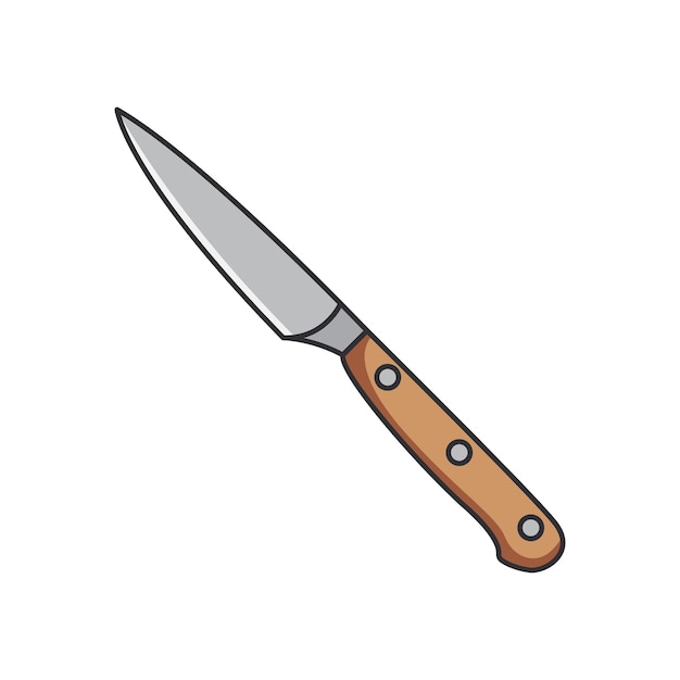 El corte aislado sobre un fondo blanco El cuchillo de cocina Ilustración vectorial