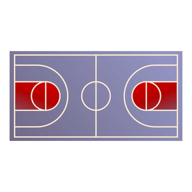 Corte de baloncesto que muestra líneas centrales y claves para conceptos deportivos