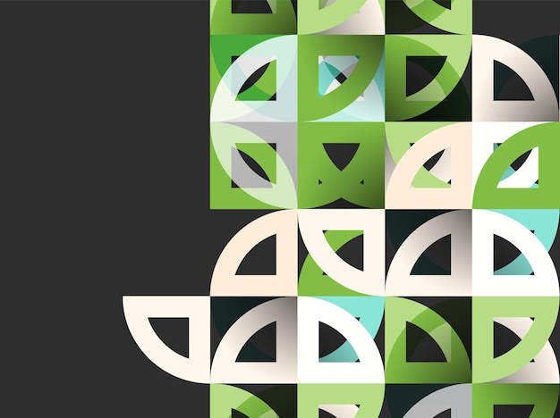 Corte círculos de papel mosaico mezcla diseño de patrones geométricos Plantilla de presentación de negocios o tecnología diseño de folleto o volante o banner web geométrico