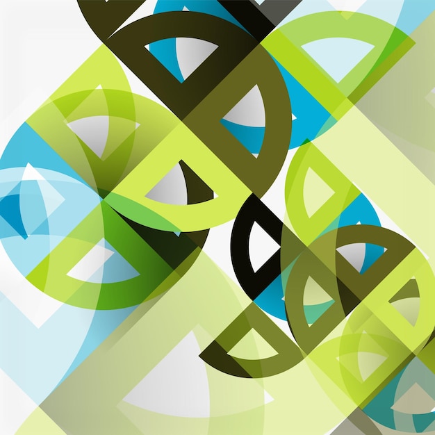 Corte círculos de papel mosaico mezcla diseño de patrones geométricos Plantilla de presentación de negocios o tecnología diseño de folleto o volante o banner web geométrico