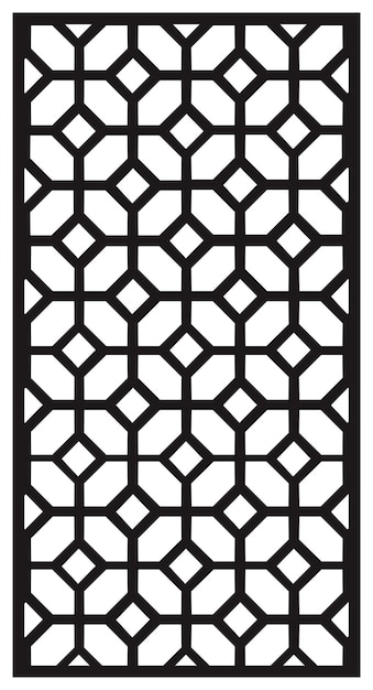 El corte por láser vectorial del motivo de la partición de las cercas de la fachada de las costuras del patrón del archivo CNC del láser