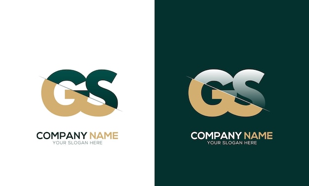 El corte de la letra GS SG y el logotipo vinculado con el diseño del logotipo del monograma creativo