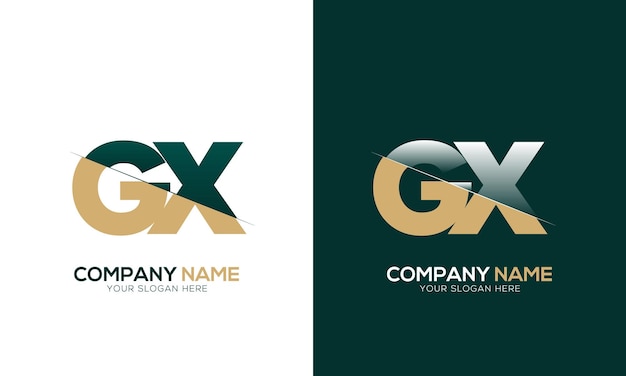 Corte de la letra GX XG y logotipo vinculado con diseño de logotipo de monograma creativo