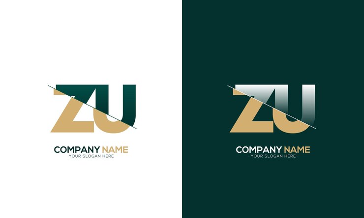 Vector corte de la letra zu o uz y logotipo vinculado con diseño de logotipo de monograma creativo
