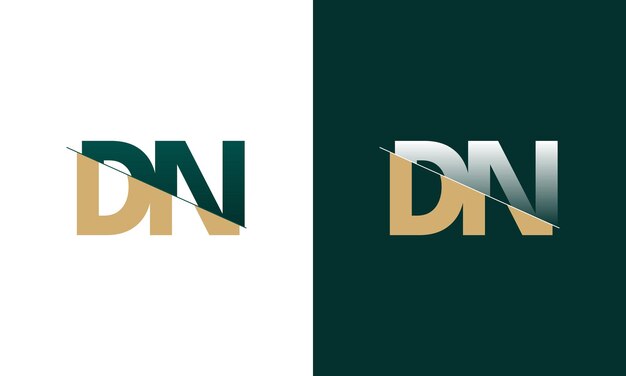 Corte de letras DN y ND y logotipo vinculado con diseño de logotipo de monograma creativo