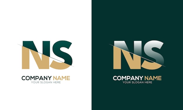 Corte de letras NS o SN y logotipo vinculado con diseño de logotipo de monograma creativo