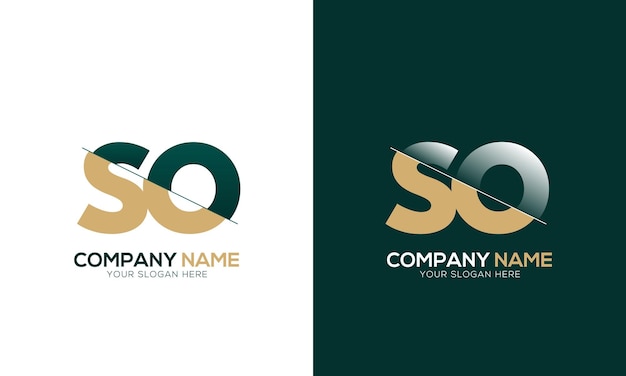 El corte de letras SO o OS y el logotipo vinculado con el diseño del logotipo del monograma creativo
