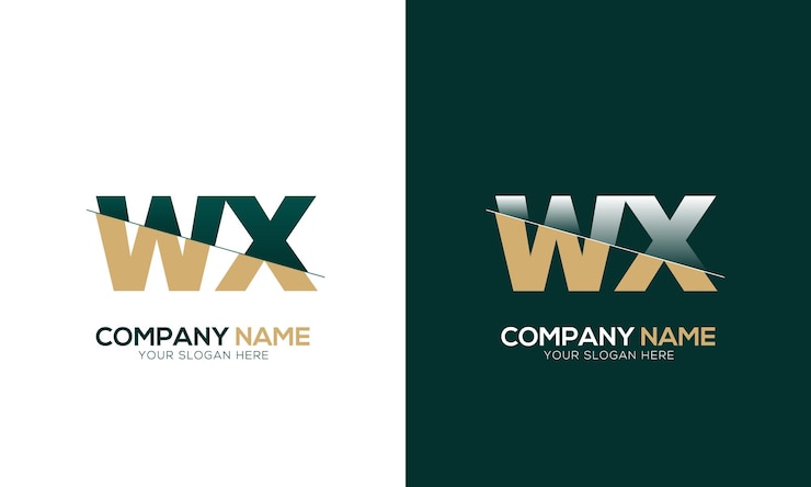 Vector corte de letras wx o xw y logotipo vinculado con diseño de logotipo de monograma creativo