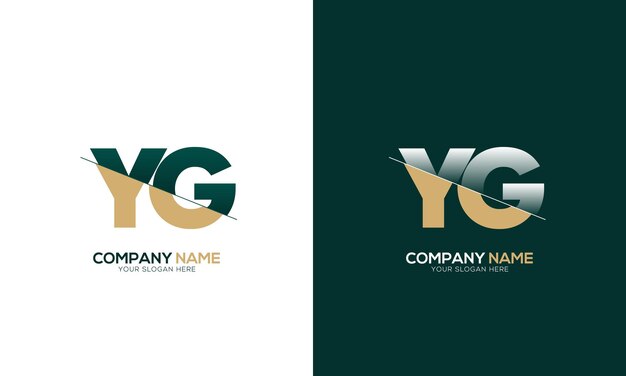Corte de letras YG o GY y logotipo vinculado con diseño de logotipo de monograma creativo