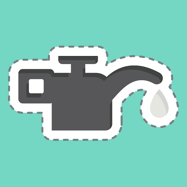 El corte de la línea adhesiva del aceite relacionado con el símbolo automotriz de diseño simple editable